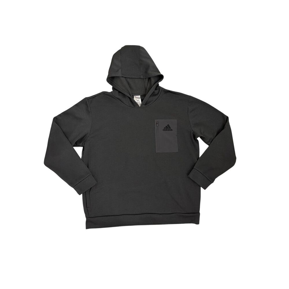 Adidas Hoodie Gray Classic Fit Fleece Pullover Hooded Sweatshirt Men's XL